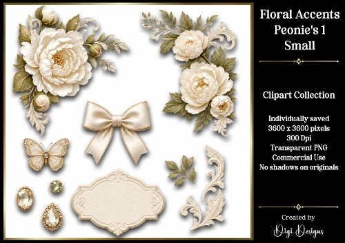 Flowers-Peonies 1 Clipart Accents 
