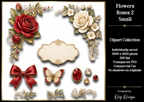 Flowers-Roses 1 Clipart Accents 