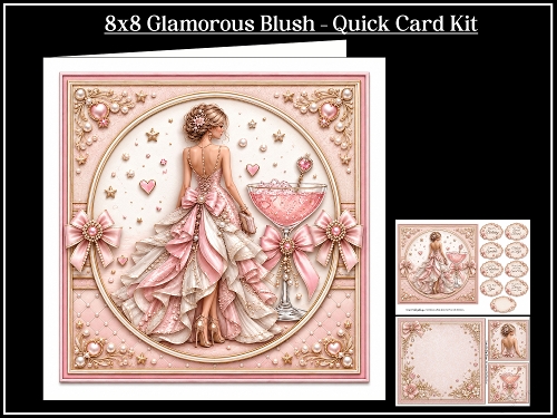 8x8 Glamorous Blush Quick Card Front with Sentiments 