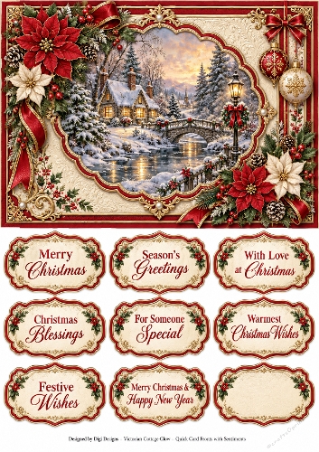 A5 Christmas Quick Card Front with Sentiments 
