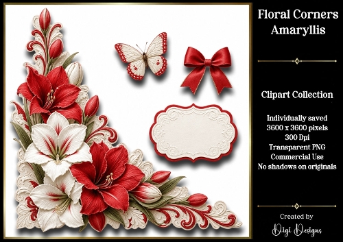 Amarylis Floral Clipart 3