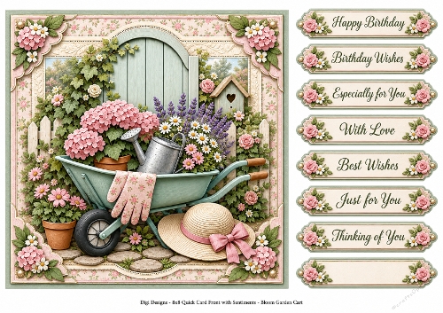 8x8 Bloom Garden  - Quick Card Front with Sentiment 