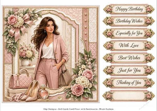 8x8 Blush Fashion  - Quick Card Front with Sentiment 
