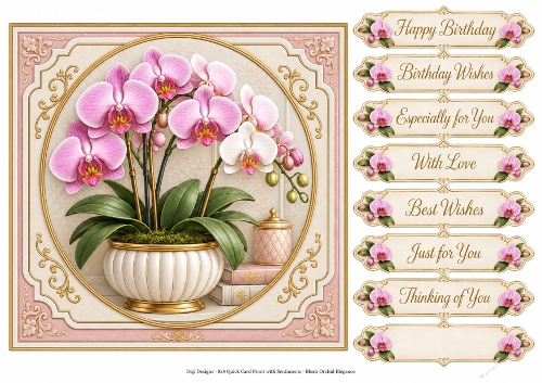 8x8 Blush Orchid - Quick Card Front with Sentiment 