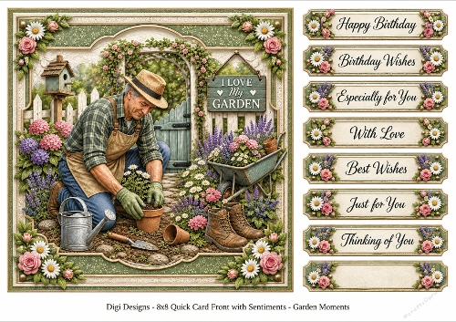 8x8 Garden Moments Quick Card Front with Sentiment 