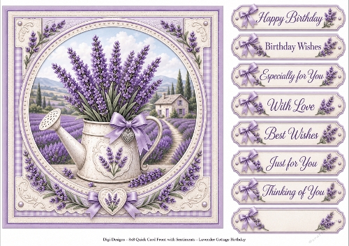 8x8 Lavender Cottage Quick Card Front with Sentiment 