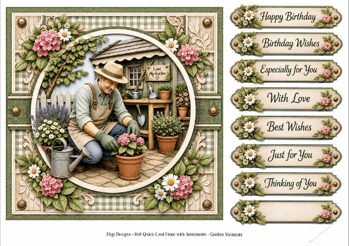 8x8 Vintage Garden Quick Card Front with Sentiment 