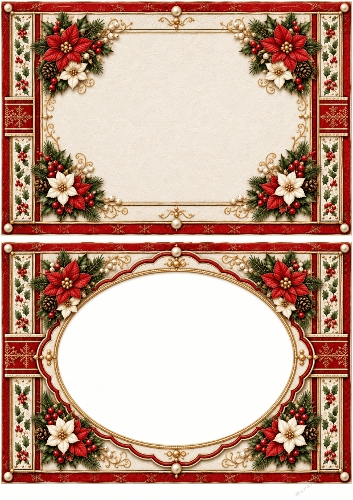 A5 Winter Cottage Christmas Blank Insert 
