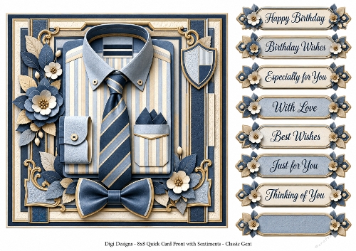 8x8 Classic Gent - Quick Card Front with Sentiments 