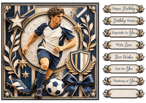 8x8 Football Star - Quick Card Front with Sentiments 