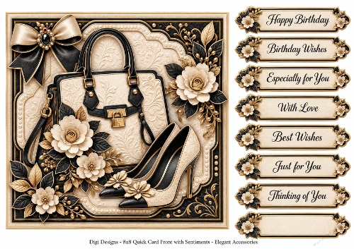 8x8 Elegant Accessories - Quick Card Front with Sentiments 