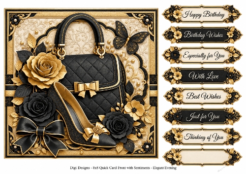 8x8 Elegant Evening - Quick Card Front with Sentiments 
