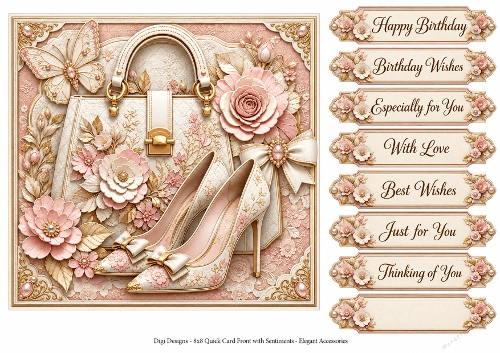 8x8 Elegant Blush Accessories - Quick Card Front with Sentiments 
