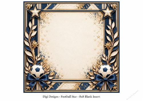 8x8 Football Star Blank Insert 