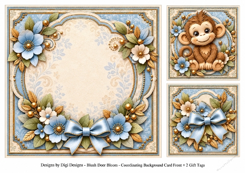 8x8 Cheeky Monkey Blank Insert 