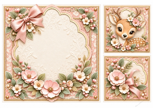8x8 Blush Deer Blank Insert 