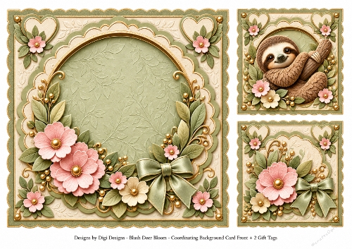 8x8 Sloth Sweetness Blank Insert