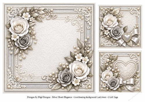 8X8 ELEGANT HEART - BLANK INSERT  