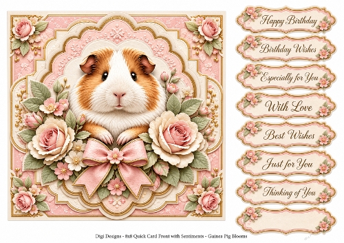8x8 Guinea Pig Quick Card Front with Sentiments