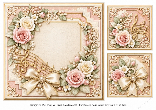 8x8 Piano Rose Elegance Blank Insert