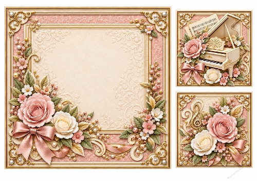 8x8 Piano Elegance Blank Insert