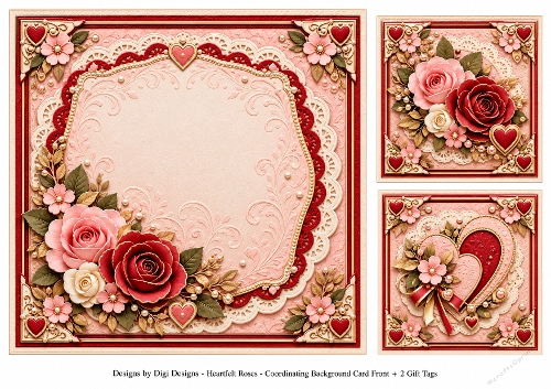8x8 Heartfelt Roses Blank Inserts