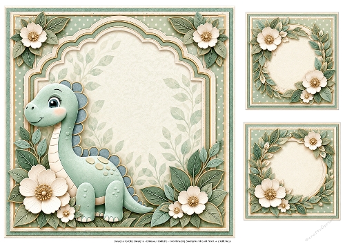 8x8 Dinosaur Delight Blank Inserts