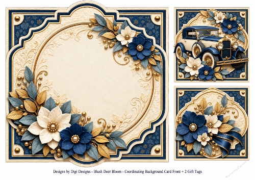 8x8 Classic Blue Vintage Blank Inserts