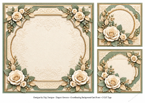8x8 Elegant Grooms Blank Inserts
