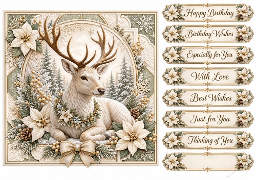8x8 Winter Stag - Quick Card Front with Sentiments 