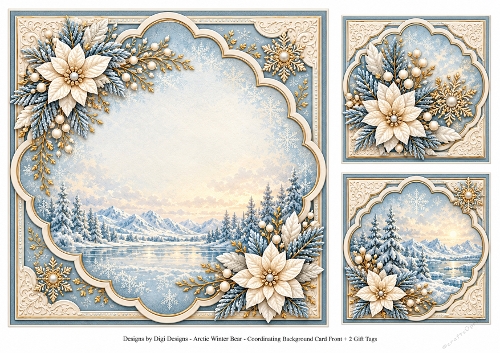 8x8 Winter Polar Bears - Blank Insert