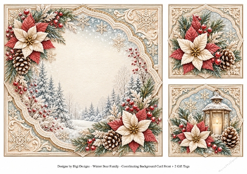 8x8 Winter Polar Bears - Blank Insert