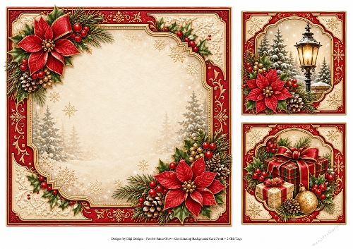 8x8 Vintage Victorian Christmas - Blank Insert