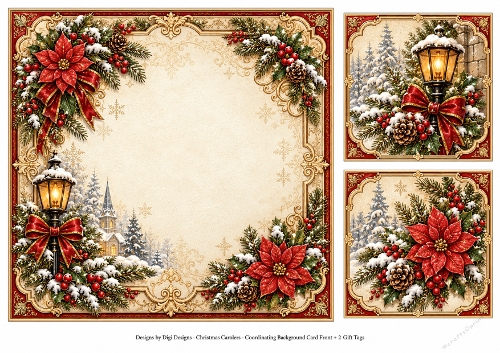 8x8 Vintage Christmas Carolers - Blank Insert
