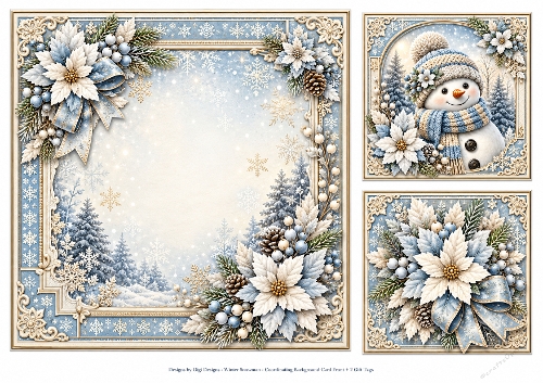 8x8 Winter Snowman - Blank Insert
