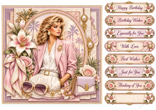 8X8 Glamourous Pastel Quick Card Front with Sentiments 