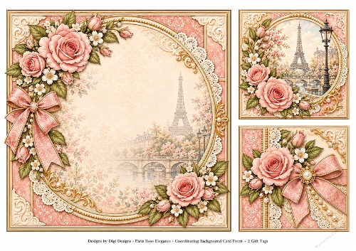8x8 Parisian Rose - Blank Insert 