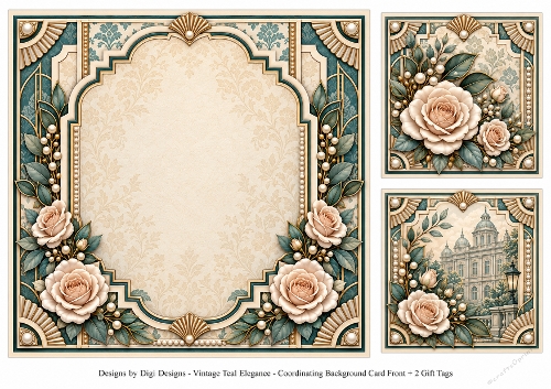 8x8 Vintage Art Deco - Blank Insert 
