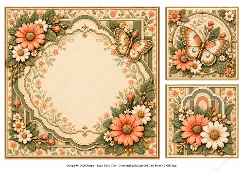 8x8 Vintage Floral - Blank Insert 