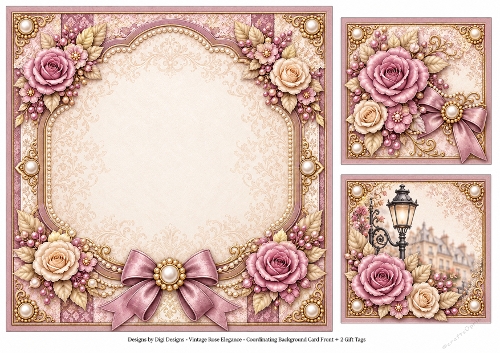 8x8 Vintage Floral - Blank Insert 