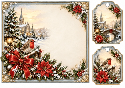 8x8 Christmas Village Blessings - Blank Insert 