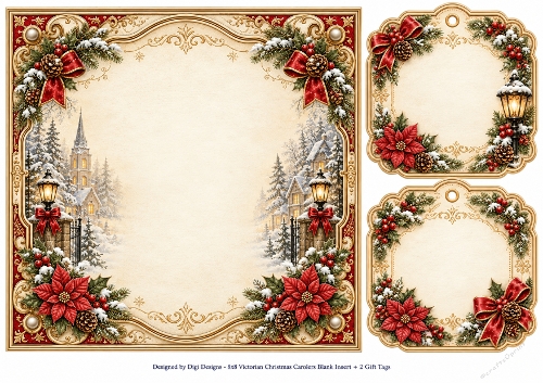 8x8 Victorian Christmas Carolers - Blank Insert 