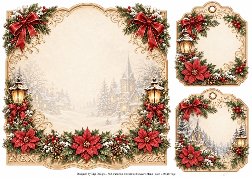 8x8 Vintage Christmas Carol Singers - Blank Insert 