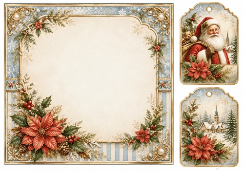 8x8 Vintage Santa 2 - Blank Insert 