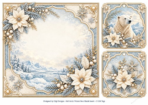 8x8 Arctic Winter Bears - Blank Insert