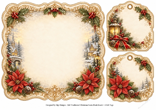 8x8 Vintage Santa - Blank Insert