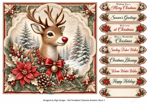 8x8 Vintage Woodland - Quick Card Front with Sentiments 