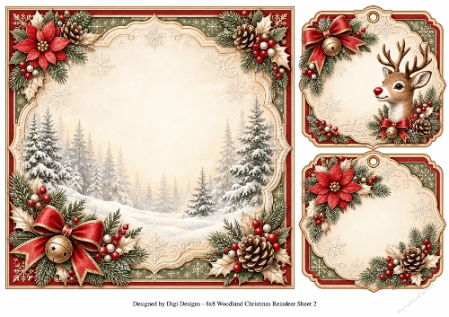 8x8 Vintage Woodland - Blank Insert