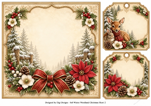 8x8 Winter Woodland - Blank Insert