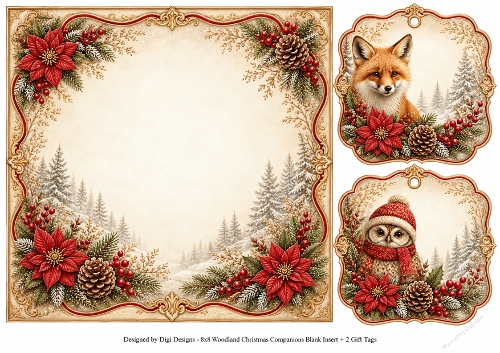 8x8 Woodland Christmas - Blank Insert